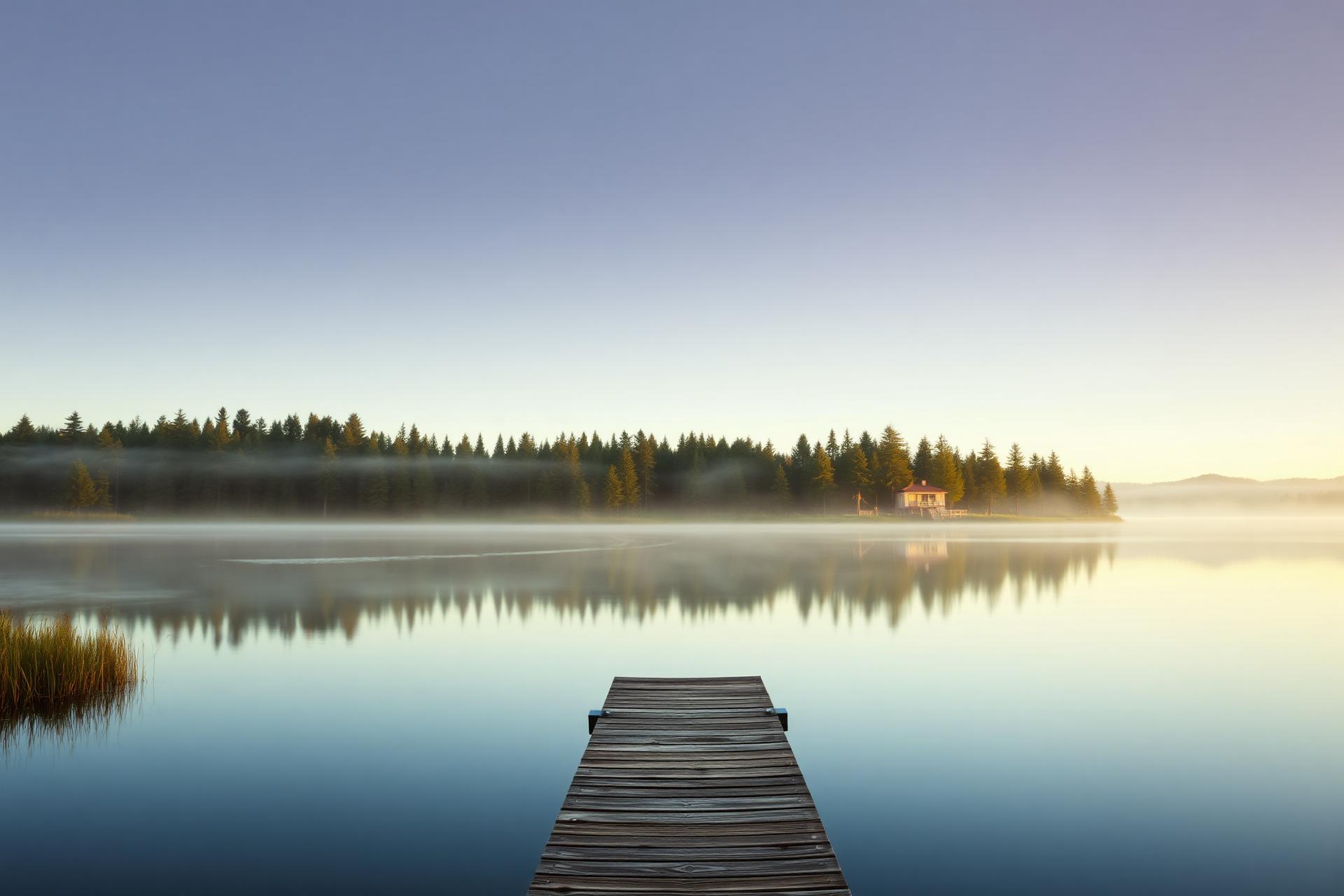 Enter Wellness lakeside retreat at dawn